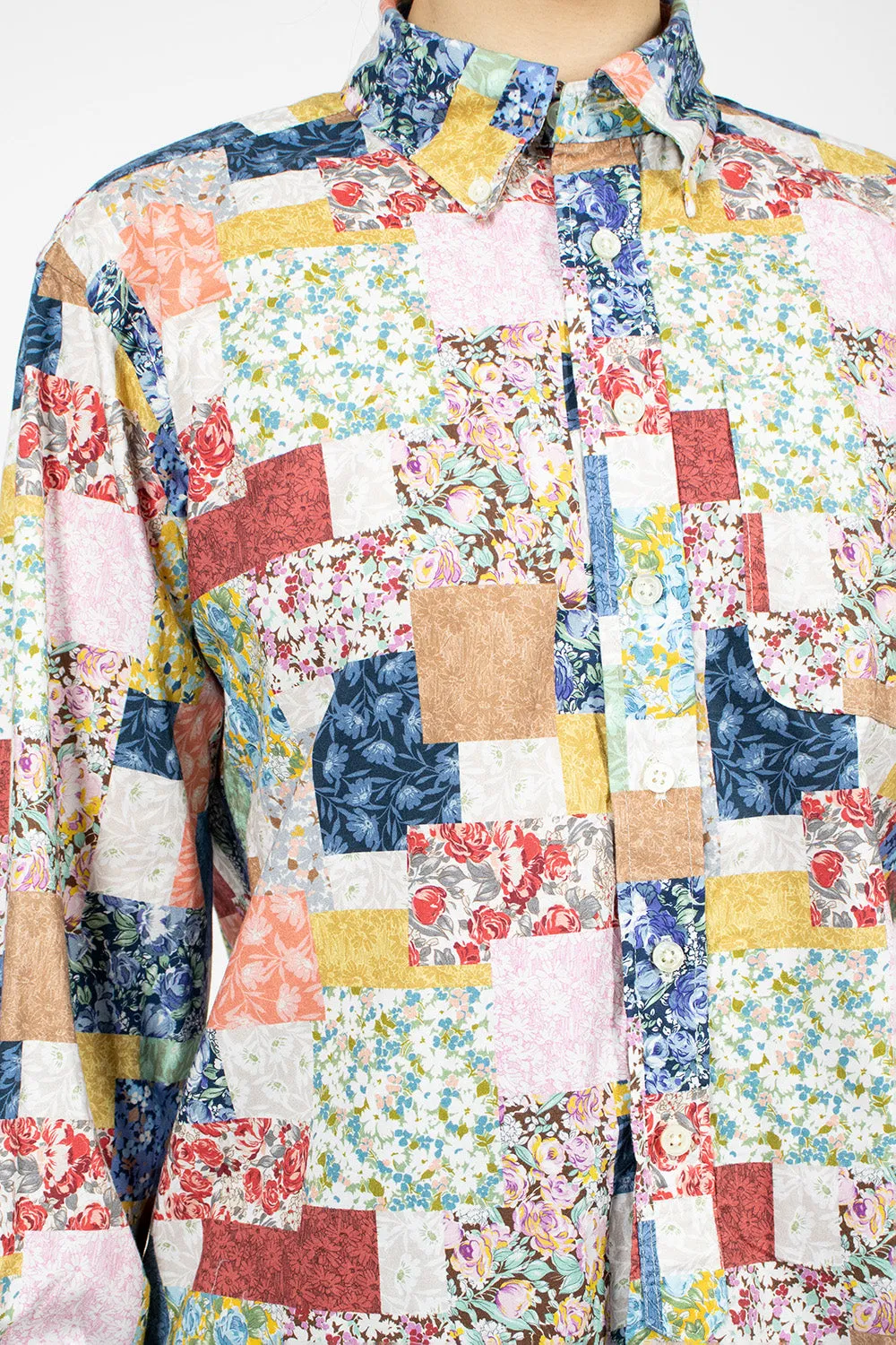 19th Century Shirt Multi Floral Patchwork