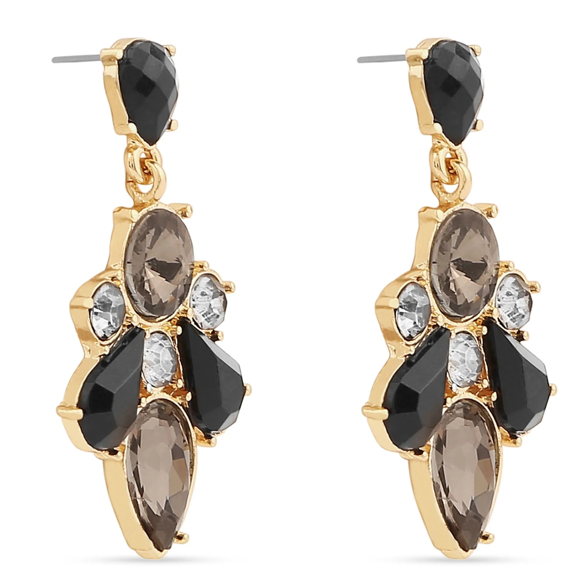 Accessorize London Women's Mixed Shape Stone Short Drop Earring