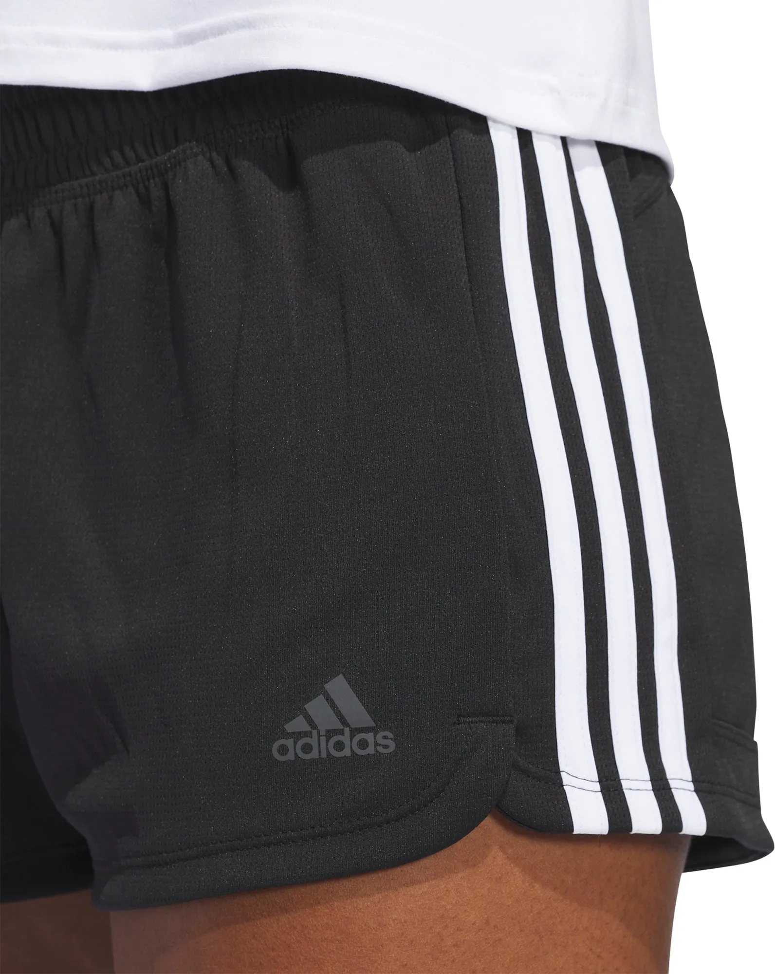 adidas Pacer 3 Stripes Knit Womens Training Shorts - Black