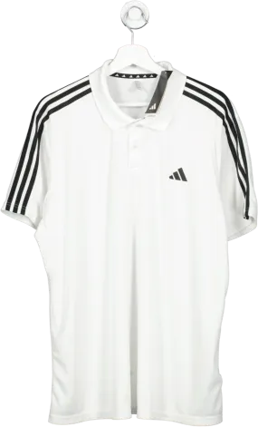 adidas White Tr-es Pique 3 Short Sleeve Polo BNWT UK XL