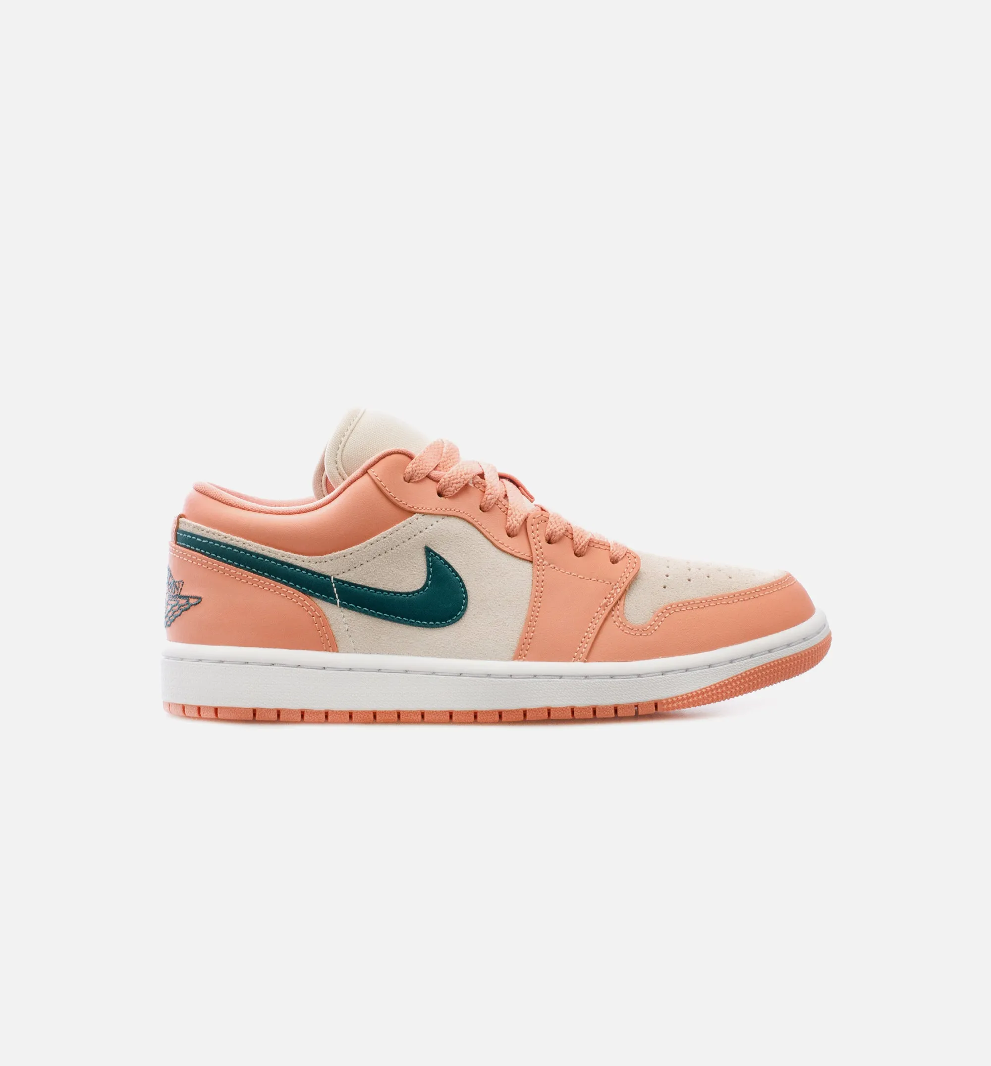 Air Jordan 1 Low Light Madder Root Womens Lifestyle Shoe - Light Madder Root/Dark Teal Green