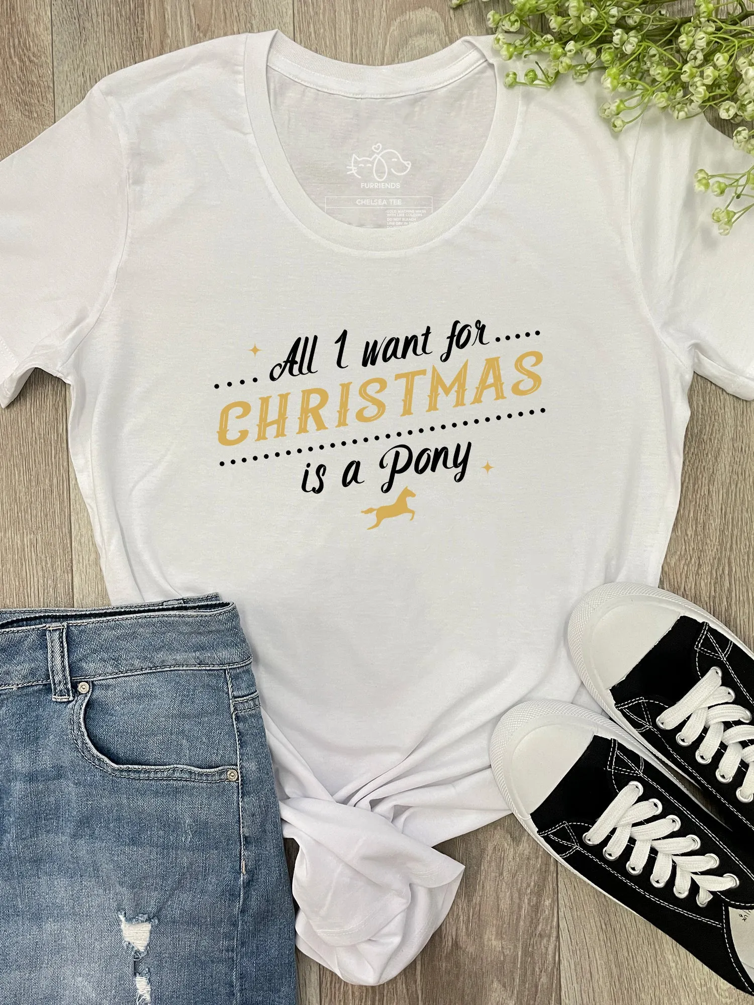 All I Want For Christmas Is A Pony Chelsea Slim Fit Tee