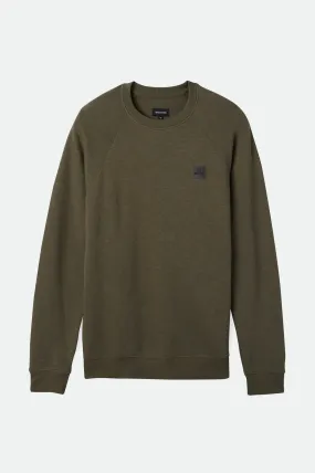 Alpha Square Slub French Terry Crew - Olive Surplus