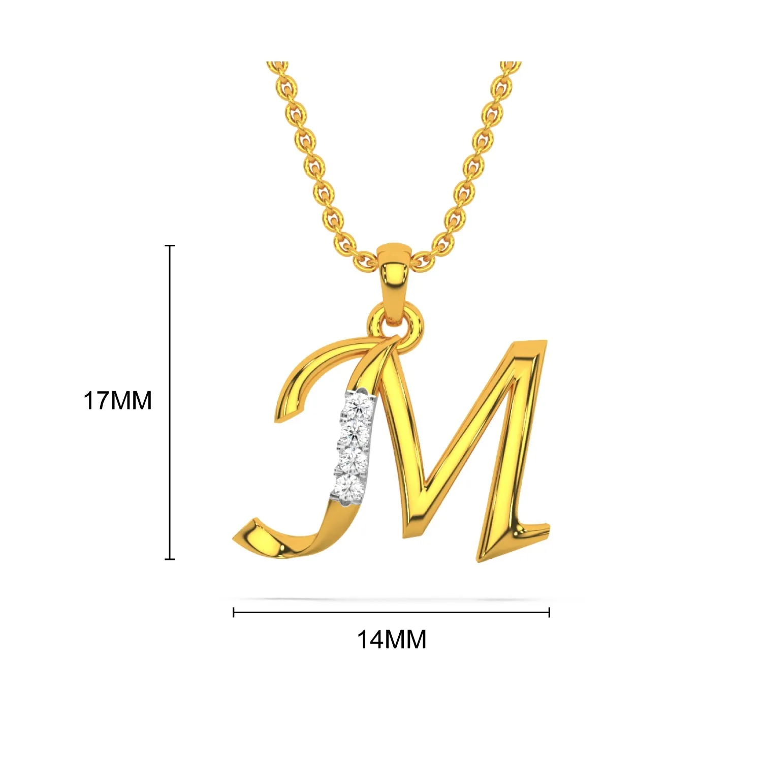 Alphabet M  Unisex Pendant