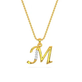 Alphabet M  Unisex Pendant