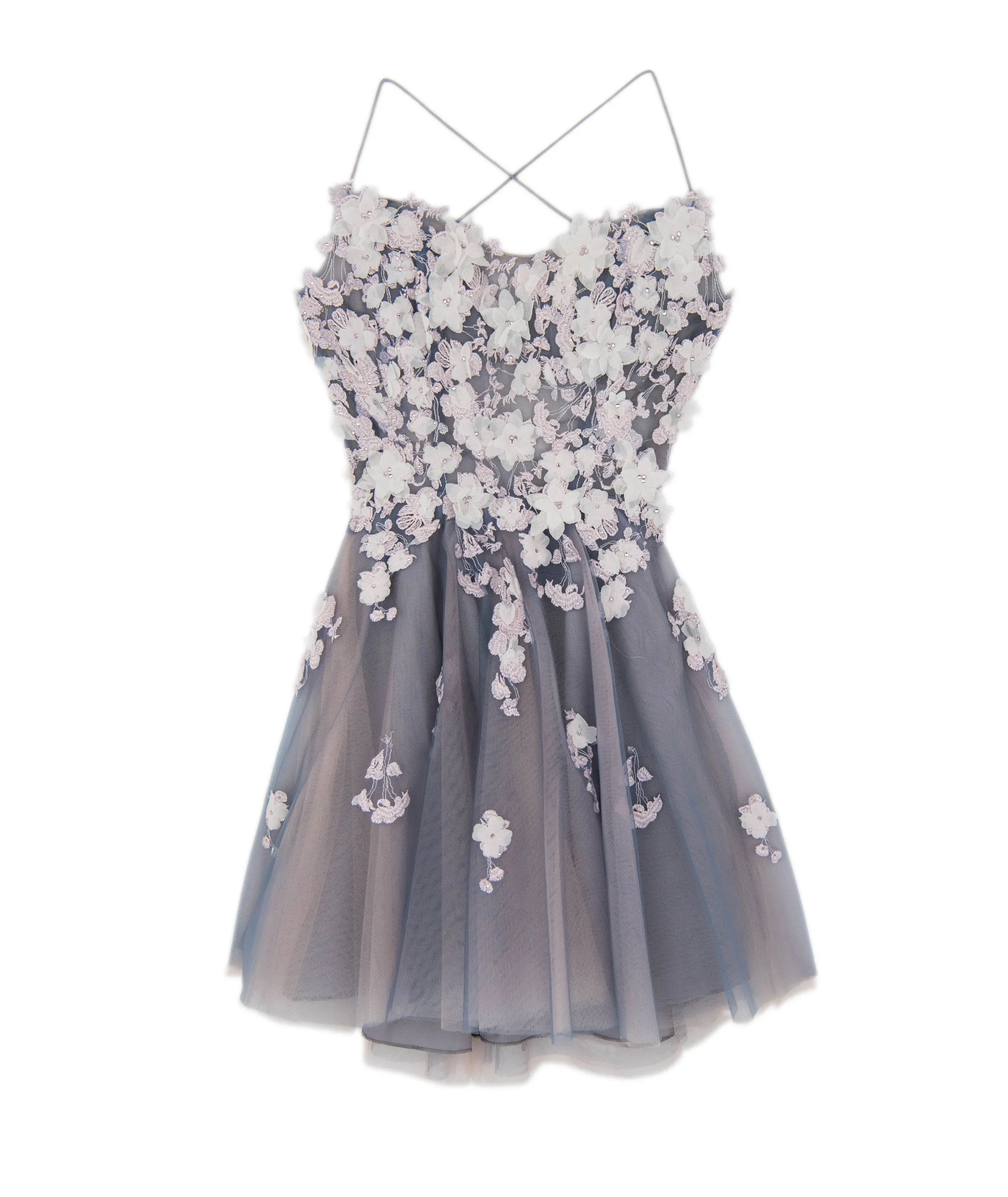 Alyce Women Grey Penelope Floral Tulle Dress