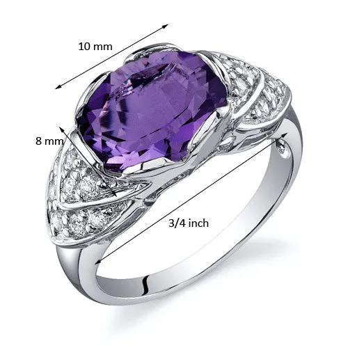 Amethyst Oval Cut Sterling Silver Ring Size 5