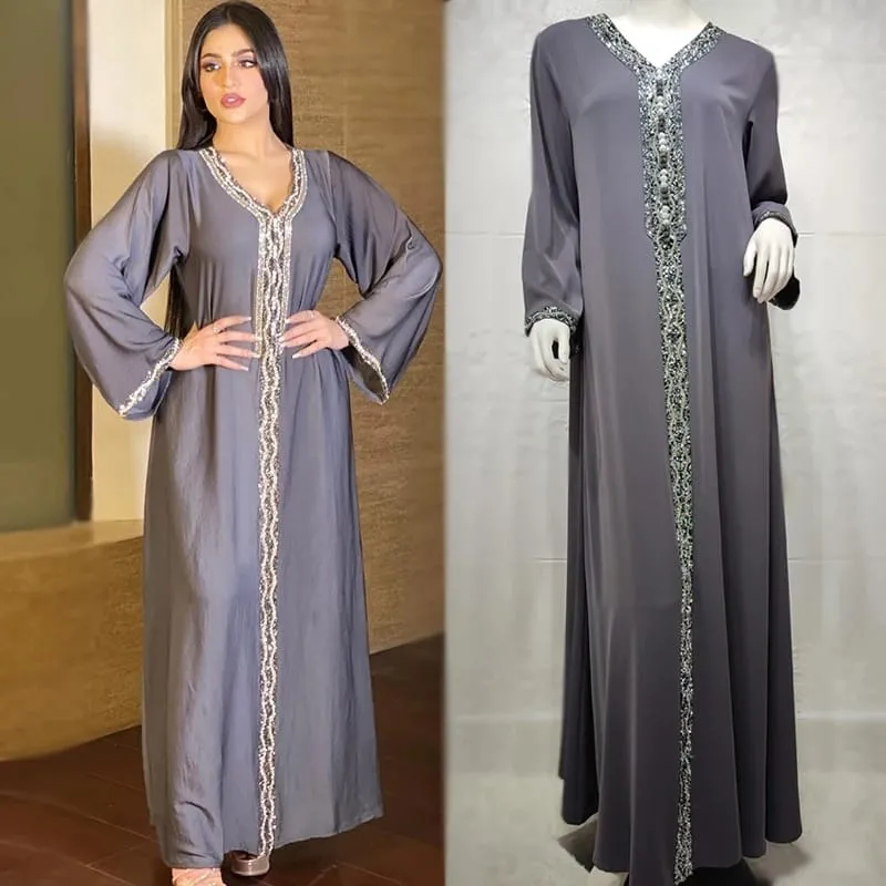 Arabic Dubai Abayas For Women Moroccan Caftan Evening Dress Eid Mubarak Islam Clothing Kimono Boubou Djellaba Femme S3623967