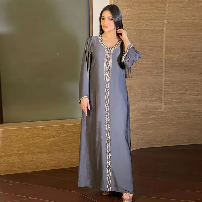 Arabic Dubai Abayas For Women Moroccan Caftan Evening Dress Eid Mubarak Islam Clothing Kimono Boubou Djellaba Femme S3623967