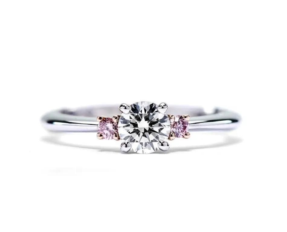 Argyle Pink Pair and White Diamond Ring