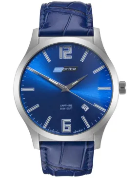 ArmourLite Isobrite Grand Slimline Series - Blue Dial - Blue Leather Strap