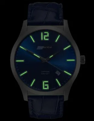 ArmourLite Isobrite Grand Slimline Series - Blue Dial - Blue Leather Strap