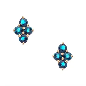 Asher Studs Rose Gold London Blue Topaz