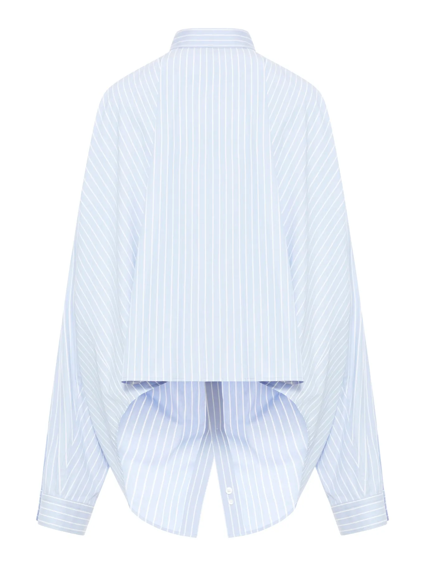 ASYMMETRIC SHIRT COTTON STRIPE POPLIN