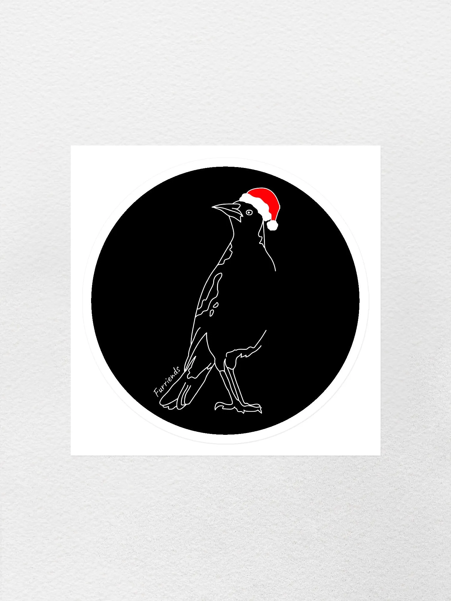 Australian Magpie Christmas Edition Sticker