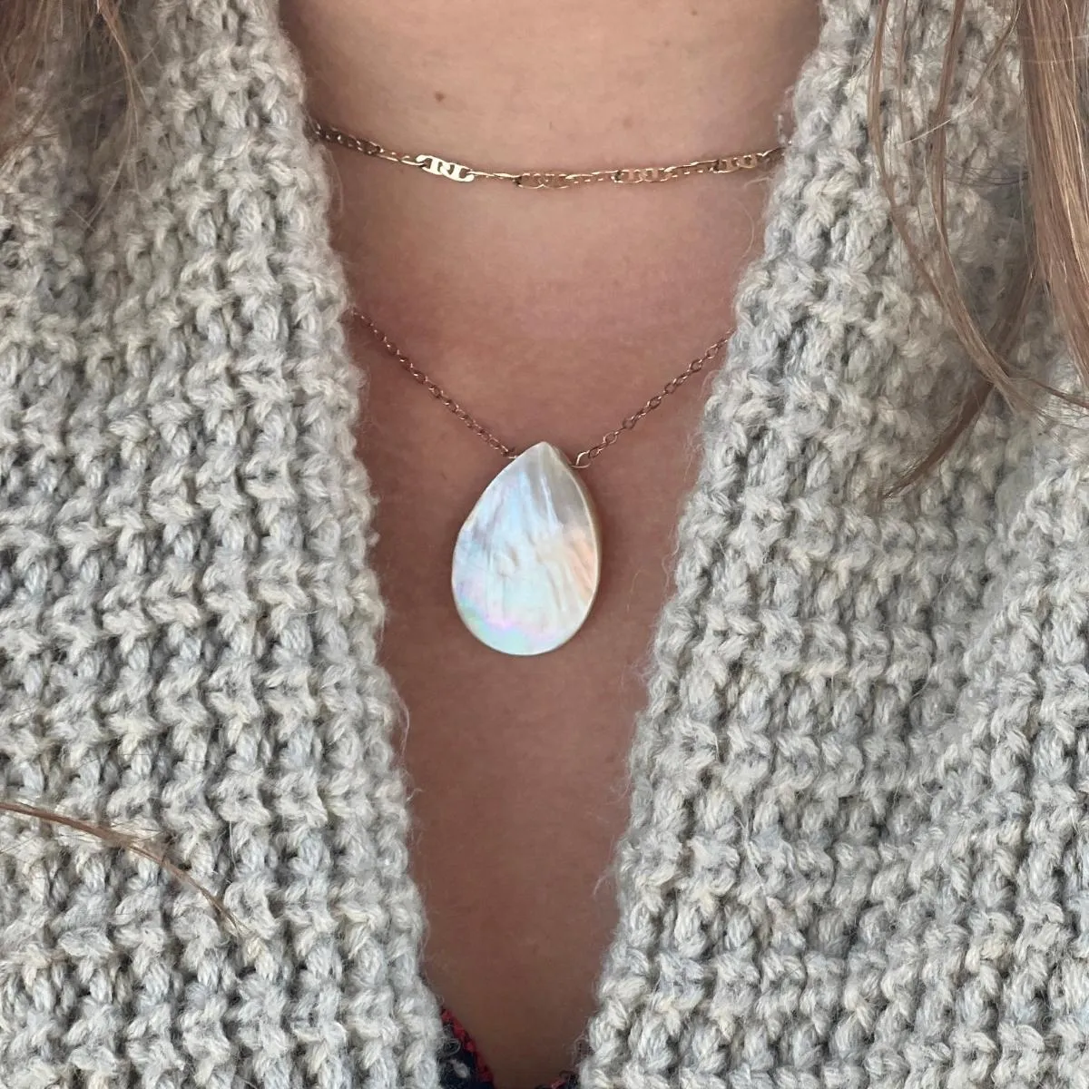 Awakening the Divine Feminine White Abalone Necklace