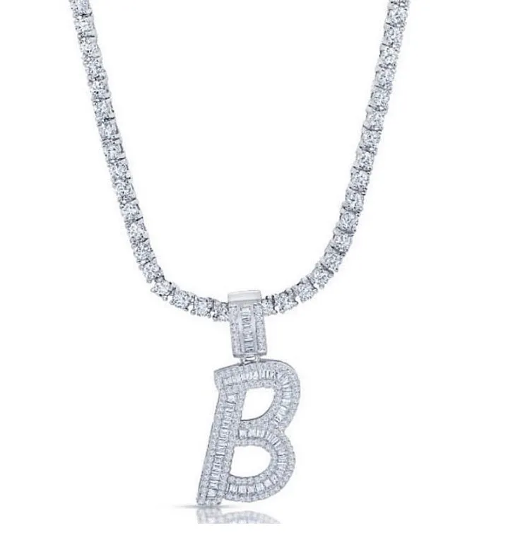 Baguette Initial Necklace