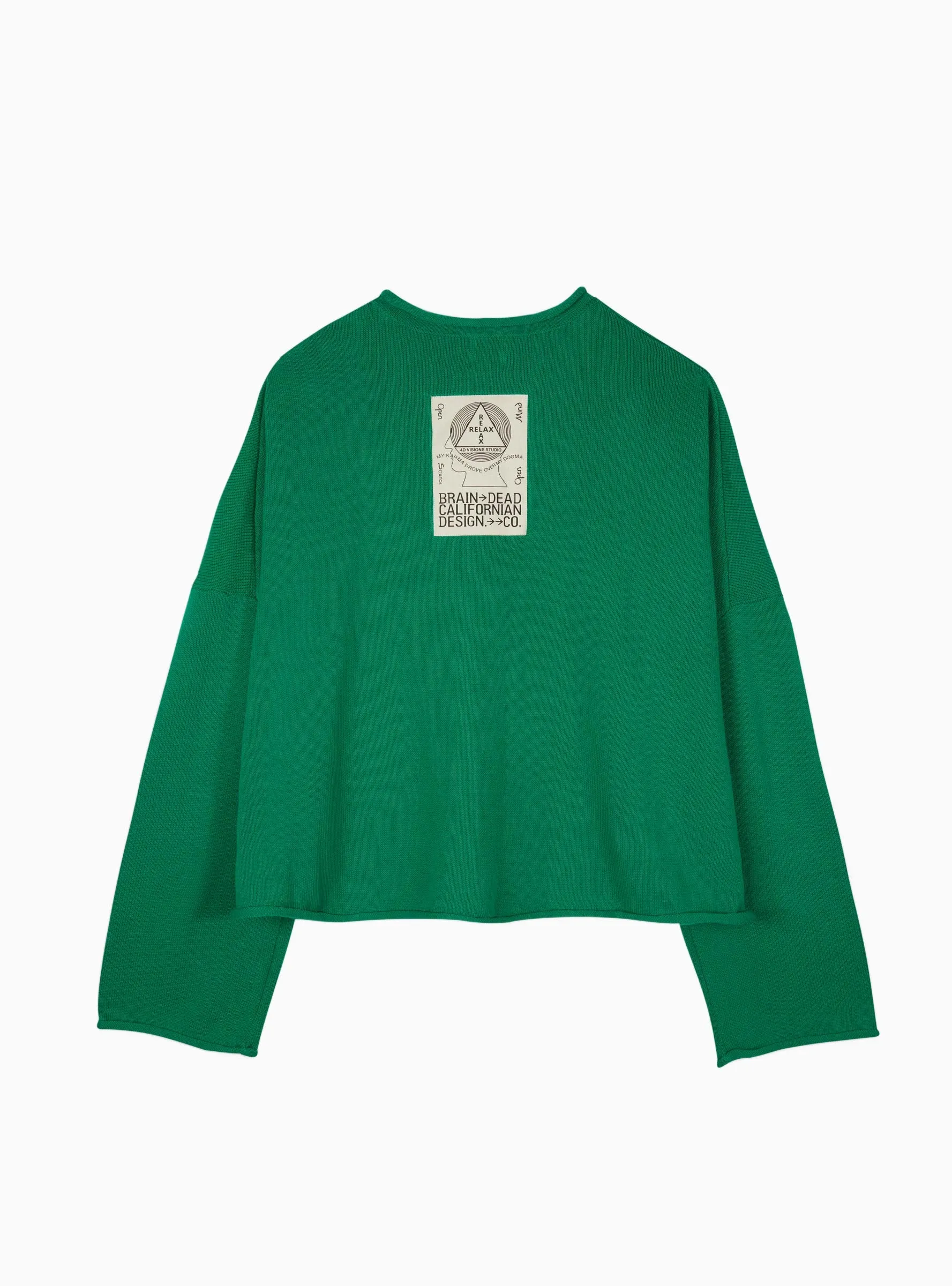 Big Bite Oversized Cropped Sweater Green