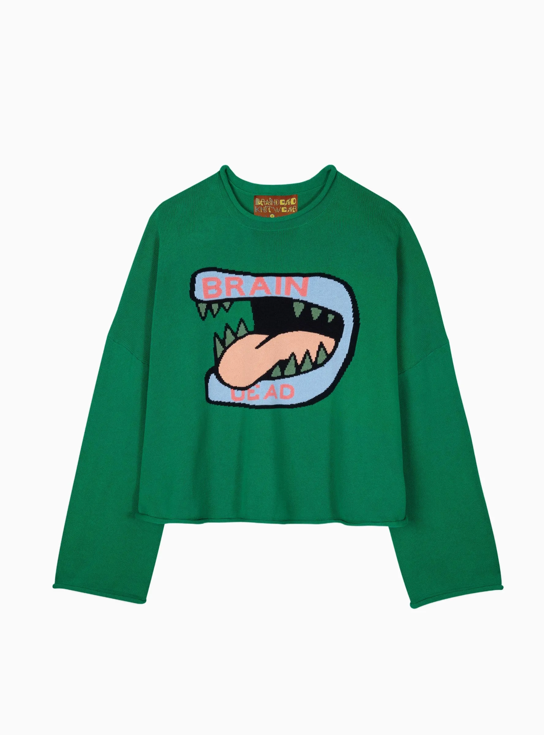 Big Bite Oversized Cropped Sweater Green