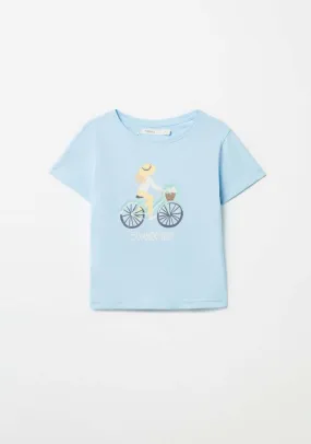 Bike Print T-Shirt - Blue