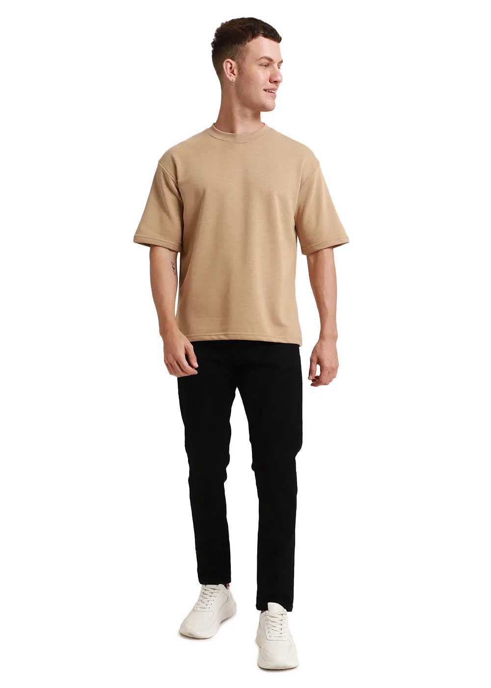 Birch Beige Oversized Basic T-shirt