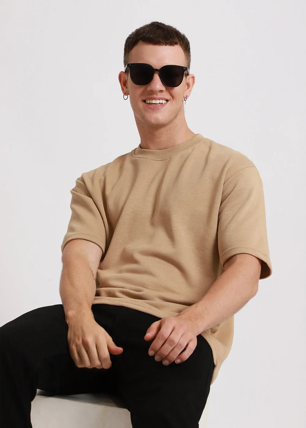 Birch Beige Oversized Basic T-shirt