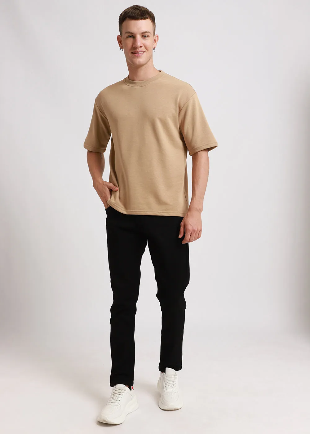 Birch Beige Oversized Basic T-shirt