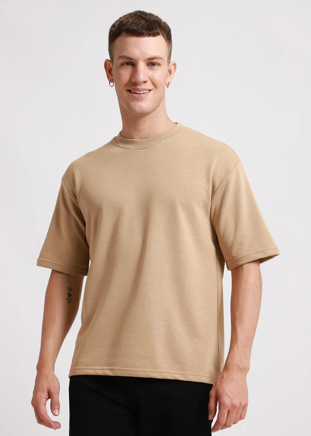 Birch Beige Oversized Basic T-shirt