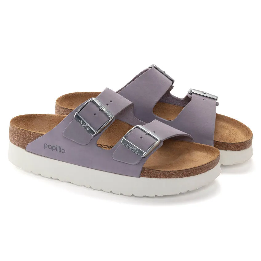 Birkenstock Women's Arizona Platform Nubuck Leather (Purple Fog)