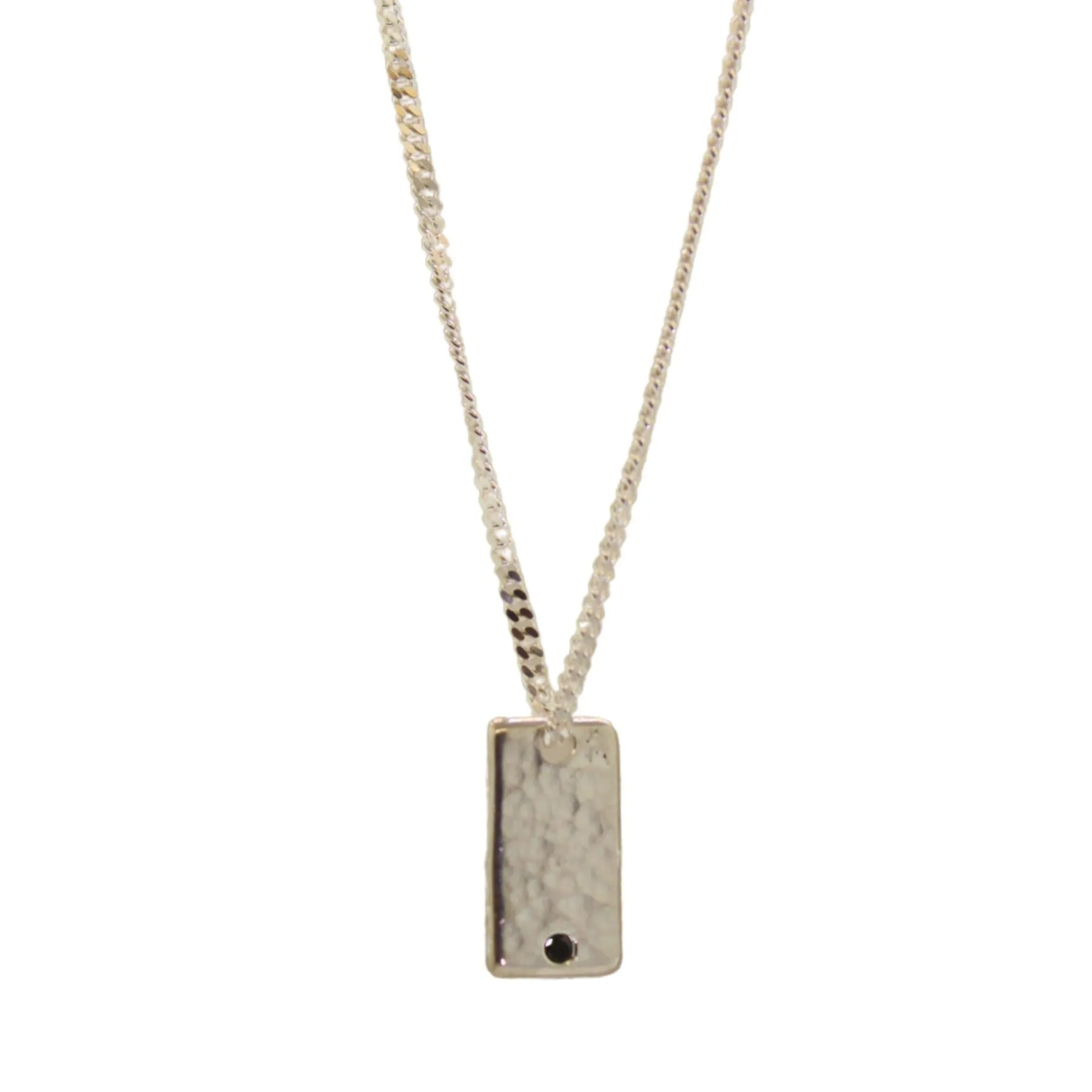 Black Diamond Rectangular Pendant Necklace