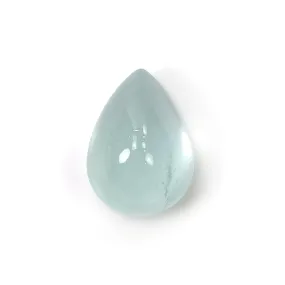 BLUE AQUAMARINE Gemstone Cabochon : 31.55cts Natural Untreated Aquamarine Pear Shape Cabochon 23.5*17mm