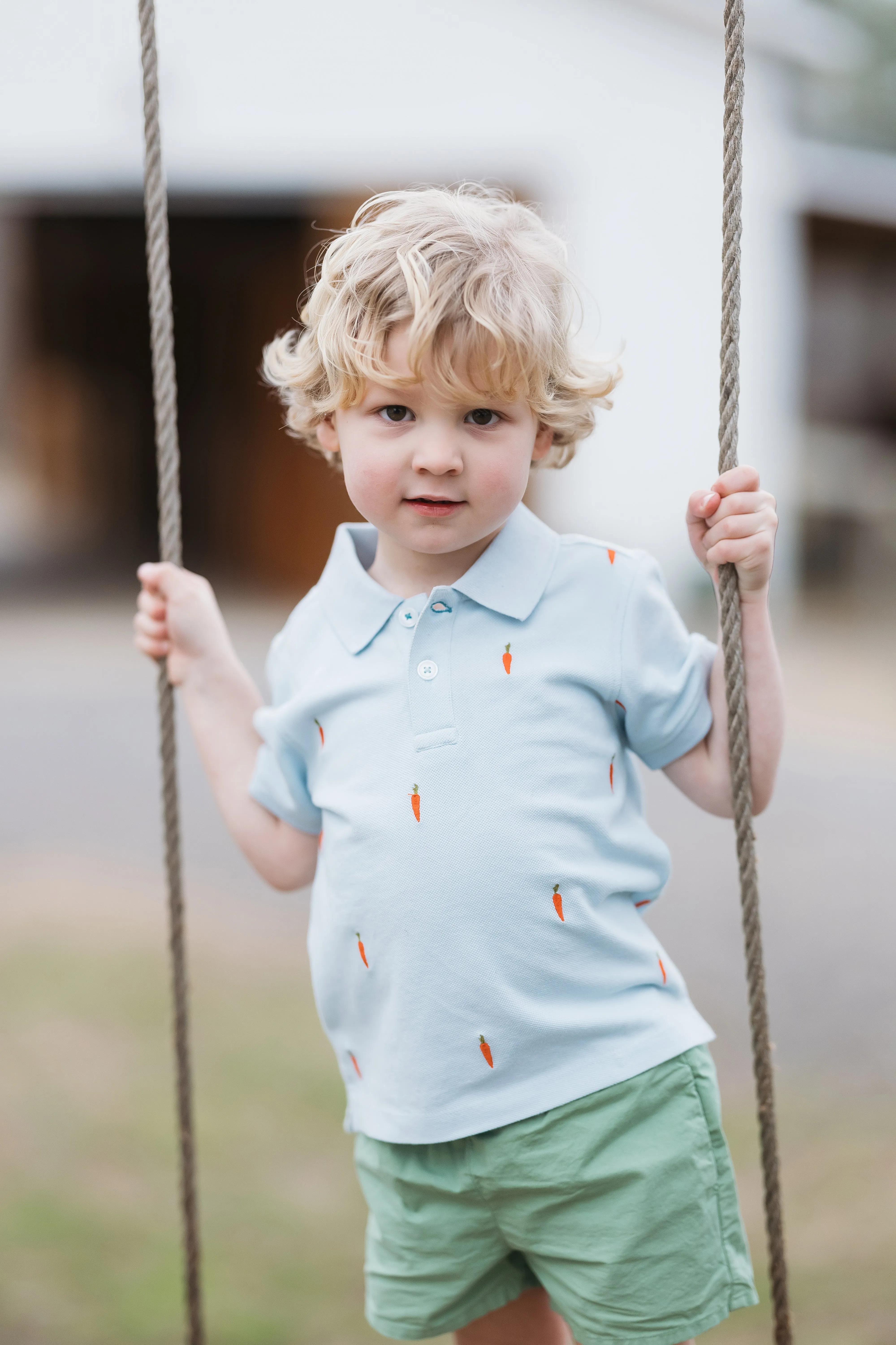 Blue Rooster Boys Alec Shirt - Carrot Embroidery