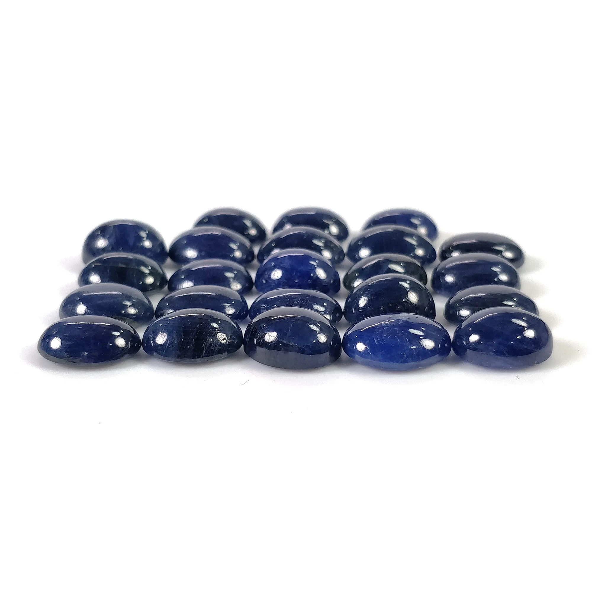 BLUE SAPPHIRE Gemstone Cabochon : 119.00cts Natural Untreated Unheated Sapphire Oval Shape 11*9mm 23pcs