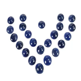 BLUE SAPPHIRE Gemstone Cabochon : 119.00cts Natural Untreated Unheated Sapphire Oval Shape 11*9mm 23pcs