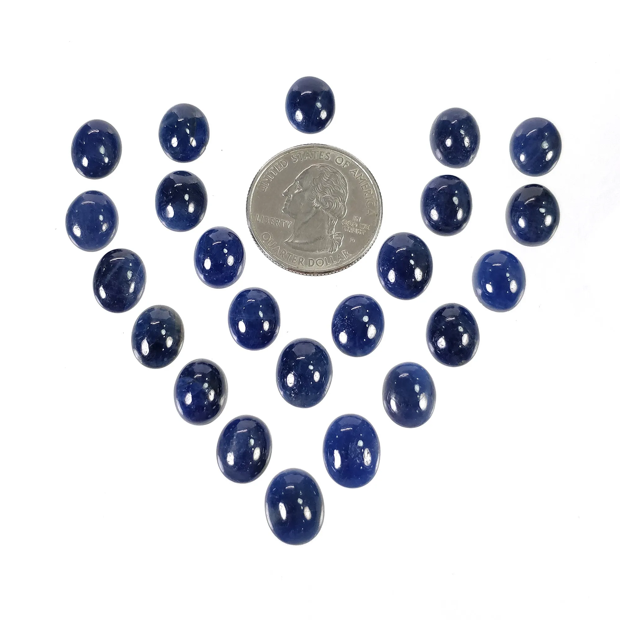 BLUE SAPPHIRE Gemstone Cabochon : 119.00cts Natural Untreated Unheated Sapphire Oval Shape 11*9mm 23pcs