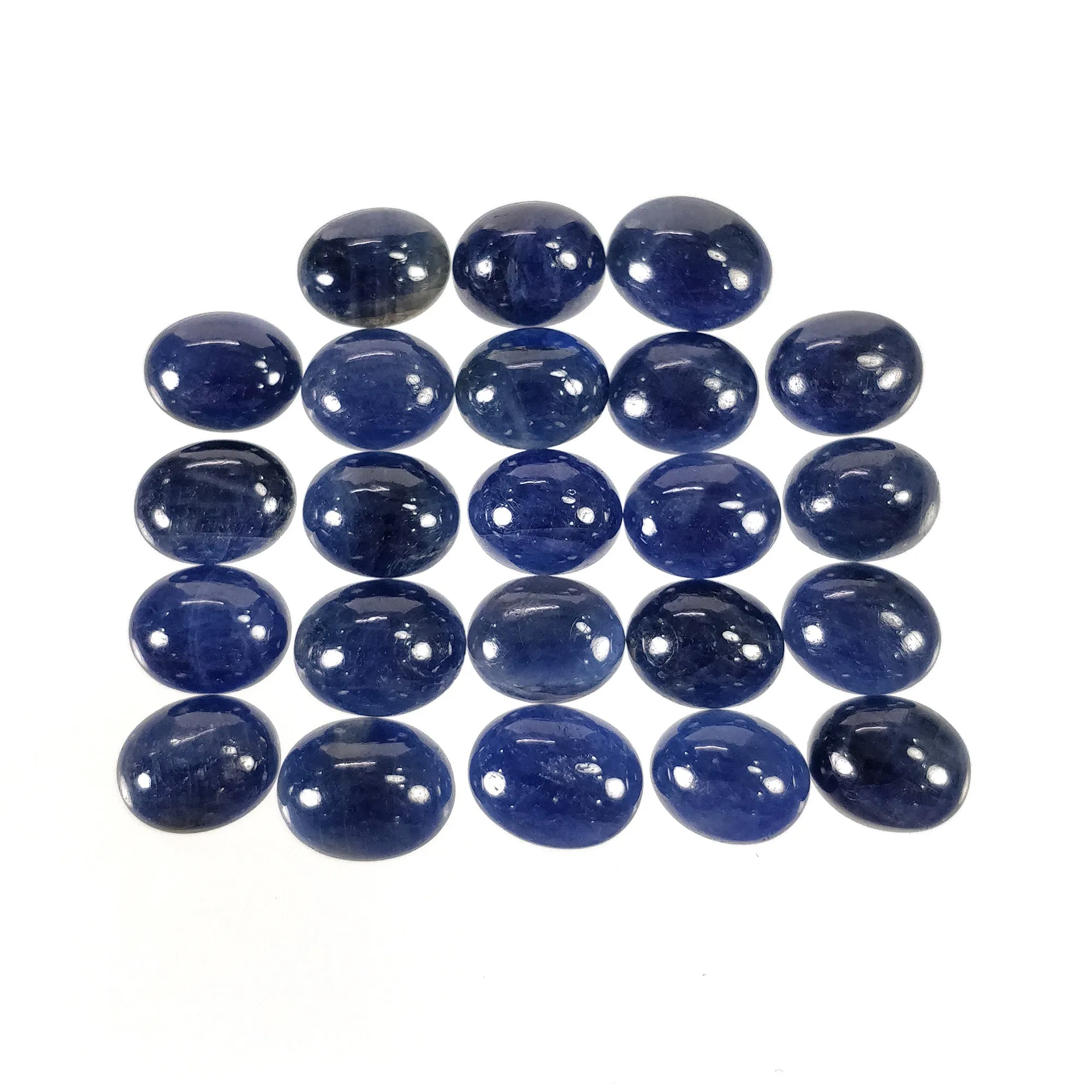 BLUE SAPPHIRE Gemstone Cabochon : 119.00cts Natural Untreated Unheated Sapphire Oval Shape 11*9mm 23pcs