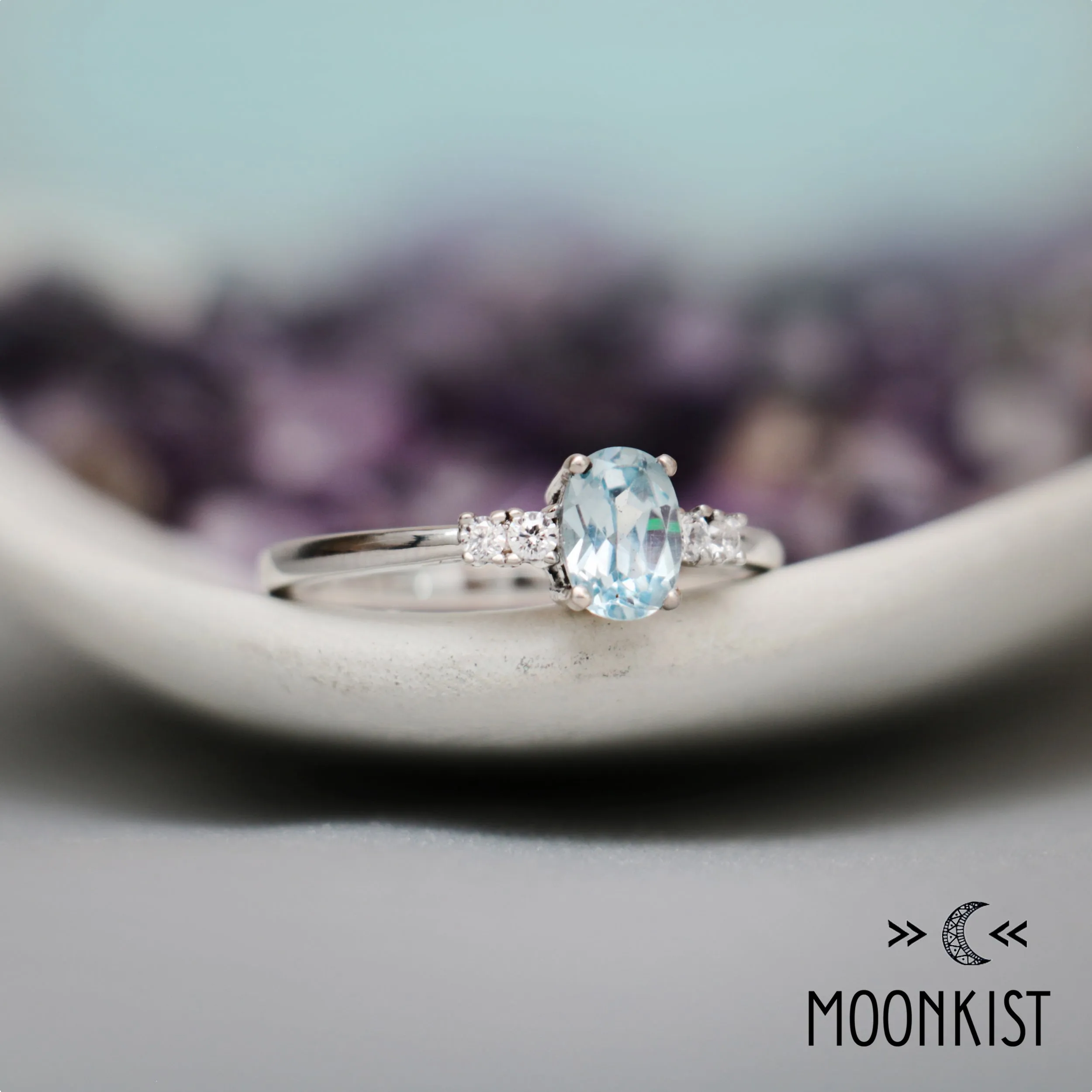 Blue Topaz Five Stone Ring | Moonkist Designs