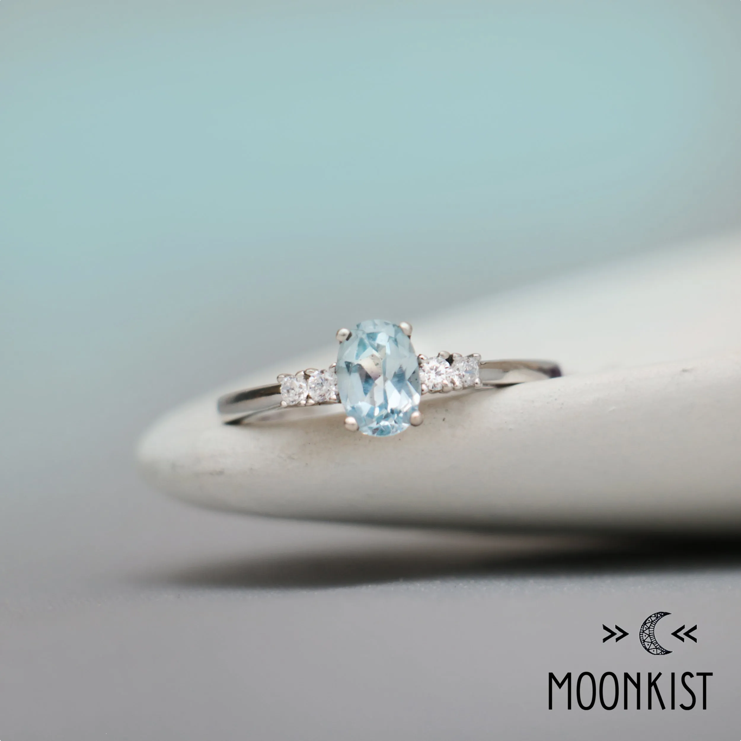 Blue Topaz Five Stone Ring | Moonkist Designs