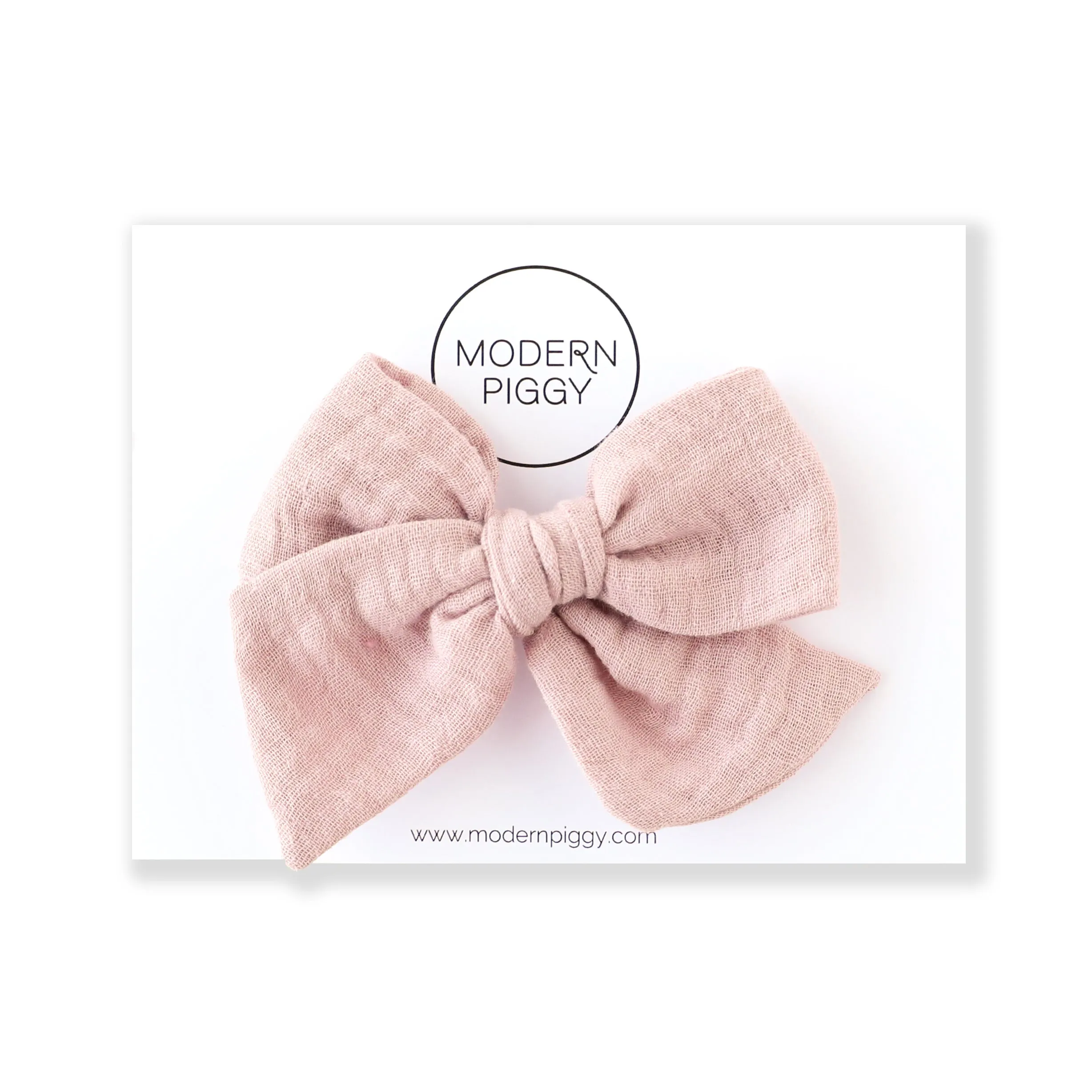 Blush | Gauze Oversized Hand-tied Bow