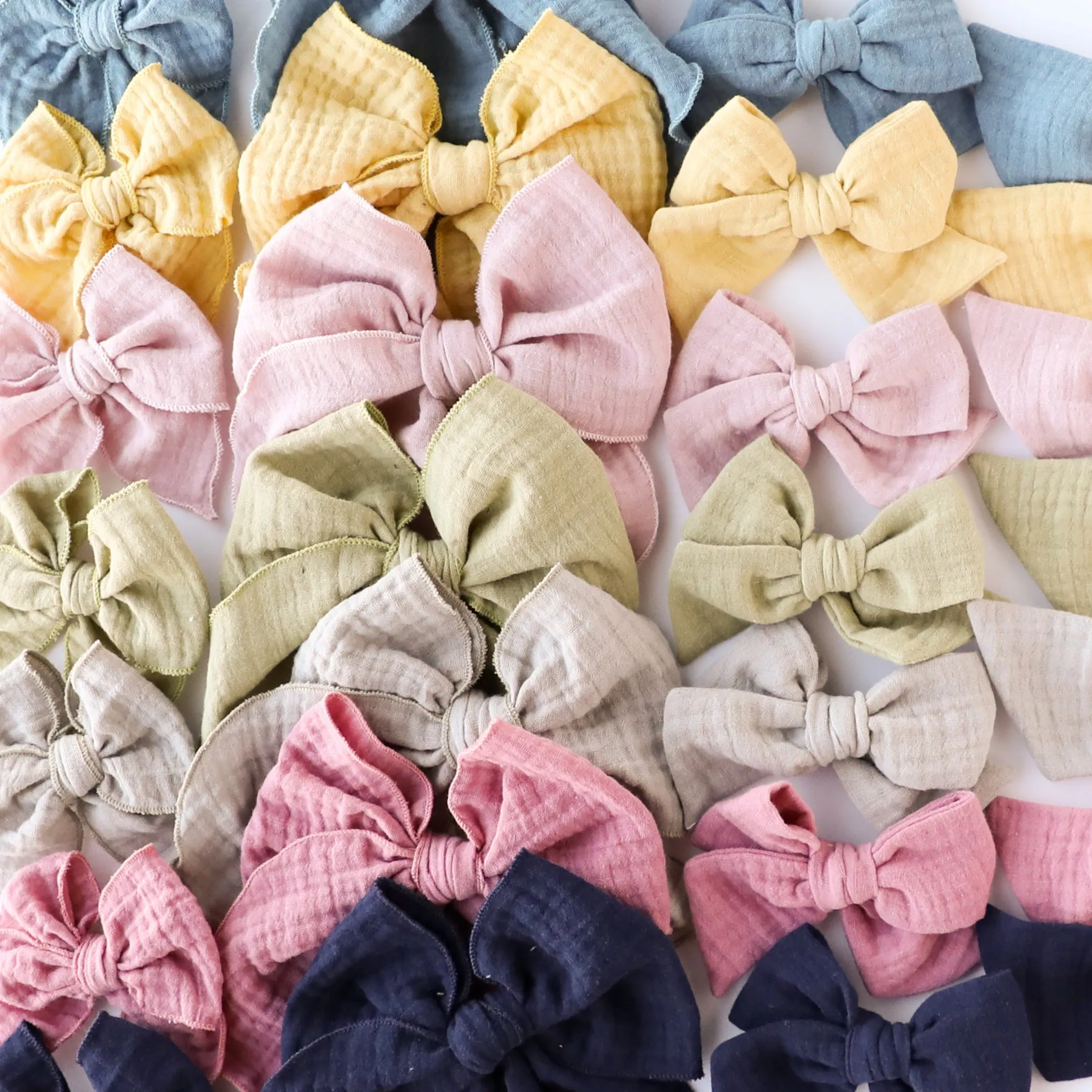 Blush | Gauze Oversized Hand-tied Bow