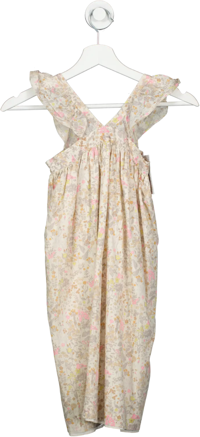 Bonpoint Beige Floral Print Dress 8 Years