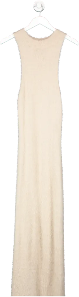 boohoo Pink Fluffy Knit Maxi Dress UK M