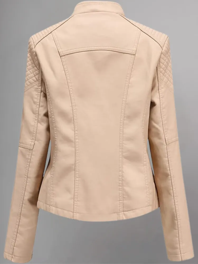 Brown Long-Sleeve Moto Jacket - Women & Plus