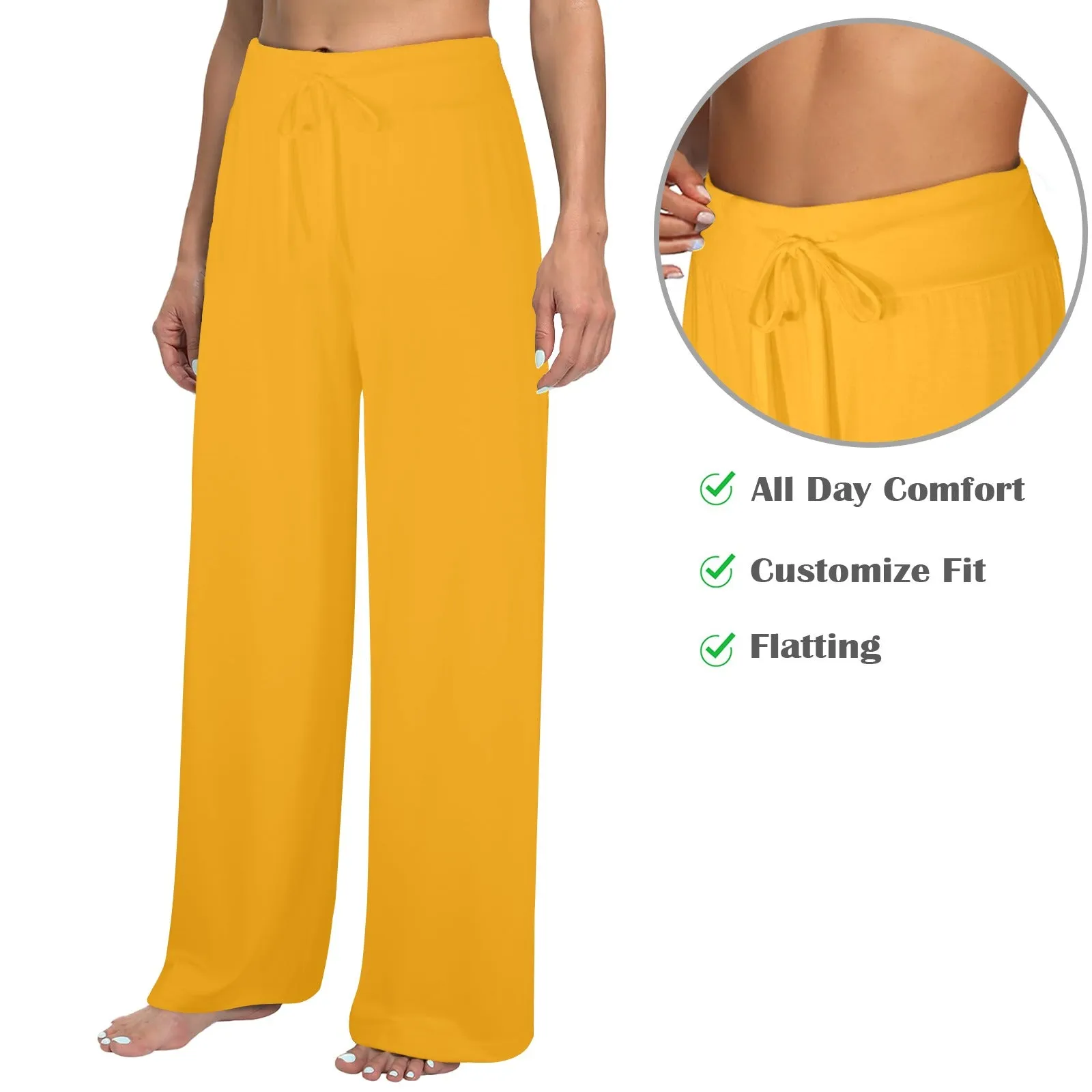 Butterfly Amber Women's Wide Leg Lounge Pants (Model L77)