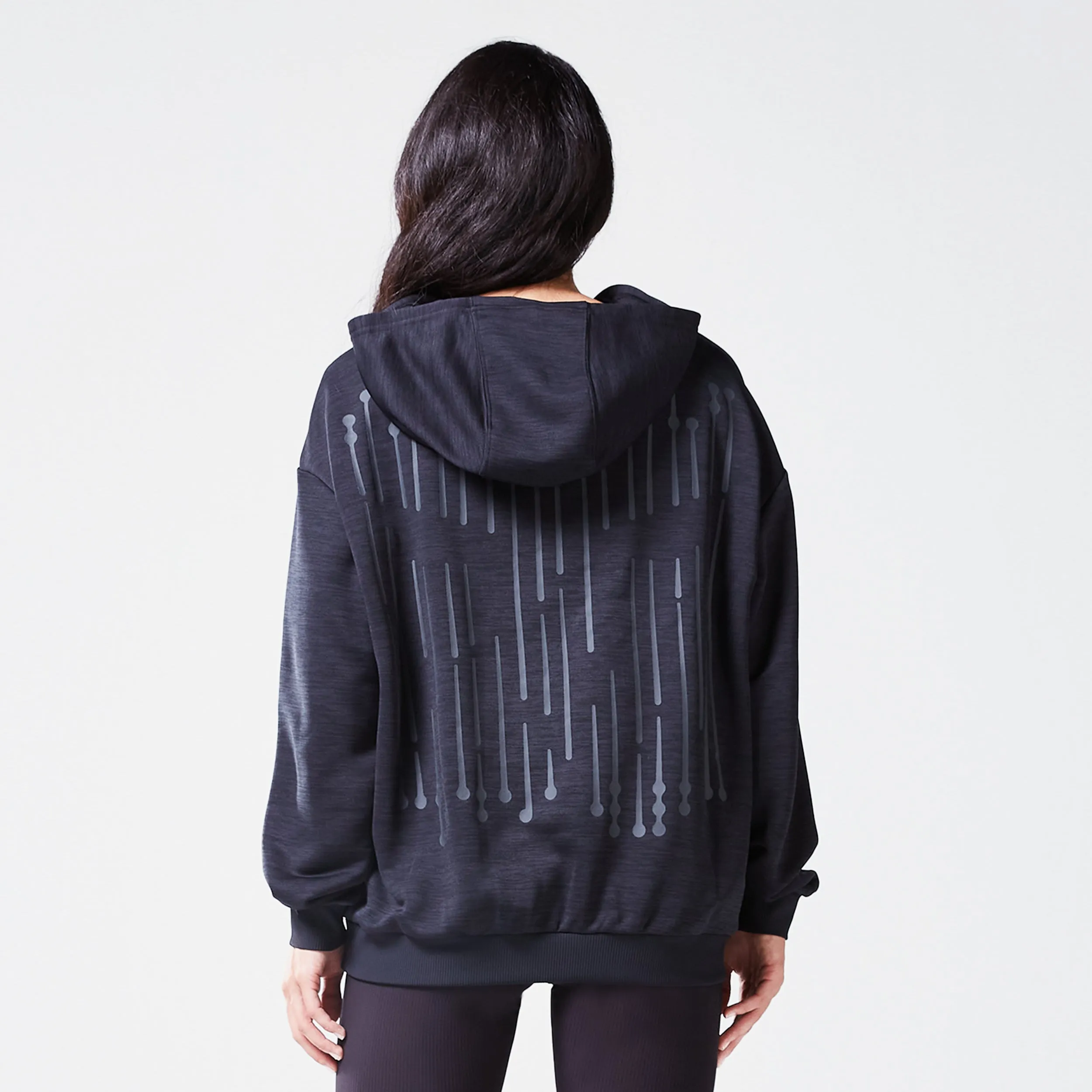 Code Oversized Drip Hoodie - Black Marl