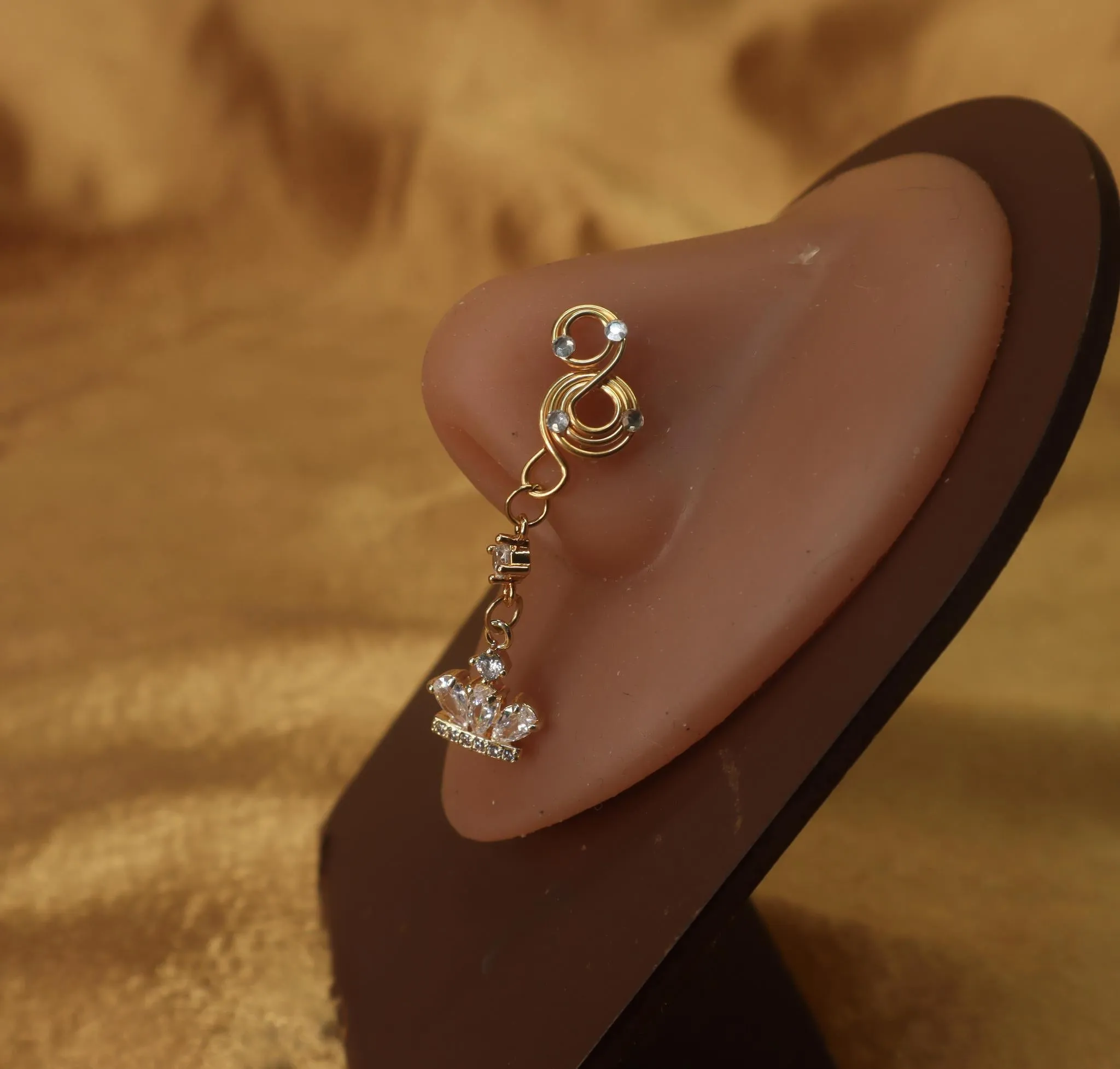 Crown luxe nose charmer hoop nose stud