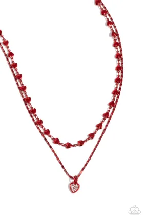 Cupid Combo Red Heart Necklace - Paparazzi Accessories