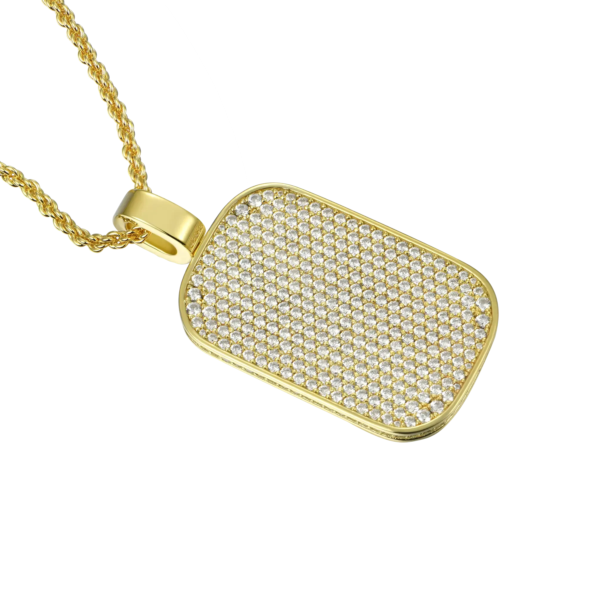 Custom Iced Out Dog Tag Pendant