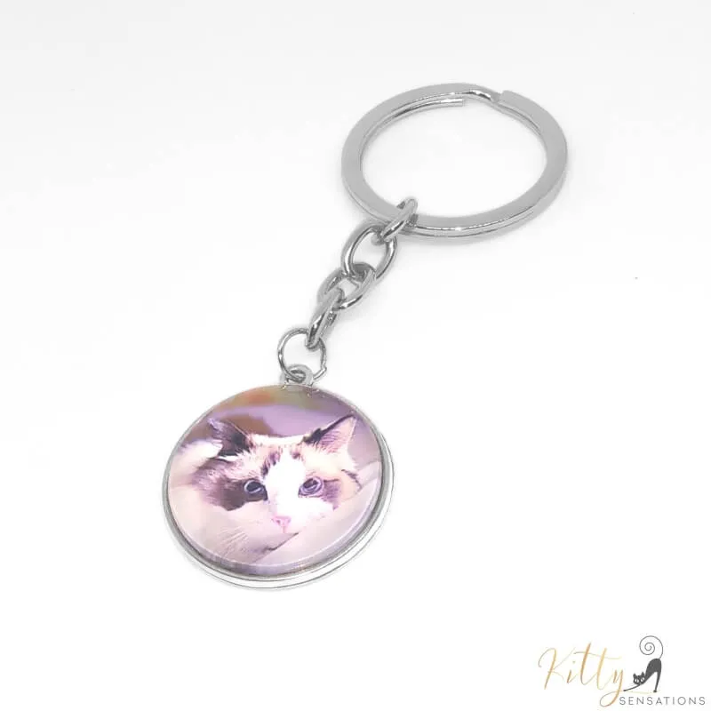 Custom Photo Cat Keychain