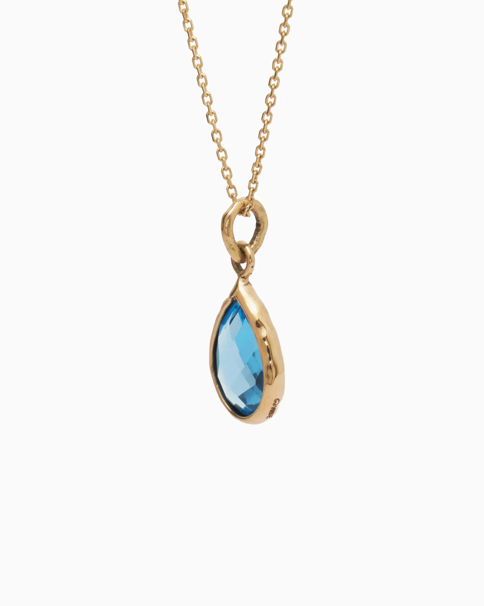 Dewdrop Stone Pendant - Hampton Blue Topaz